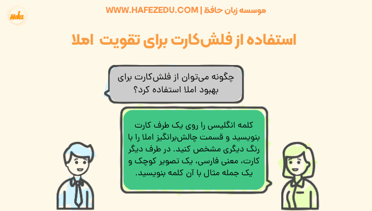 فلش کارت برای تقویت املا