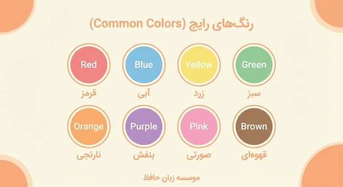 رنگ ها به انگلیسی